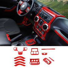 RT-TCZ 13pcs Interior Full Set Trim Cover Kit for Jeep Wrangler JKU 2011-2018 4Doors, Steer Wheel Door Handle Dashboard Gear Shift Hand Brake Accessories