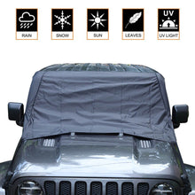 For Jeep Wrangler TJ JK JL JT Front Windshield Snow Shield Cover Waterproof Sun Shade Anti-UV Weather Black
