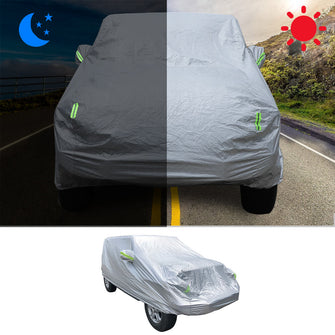 RT-TCZ Full Car Cover All Weather Rain Snow Waterproof Dust UV Resistant Protection for Jeep Wrangler JKU JLU 4Door