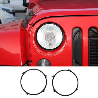 For 2007-2017 Jeep Wrangler JK 7'' Headlight Mounting Bracket Ring Trim Bezel RT-TCZ