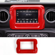 For 2018-2023 Jeep Wrangler JL JLU 7" Dashboard GPS Navigation Panel Frame Trim Cover Red ABS