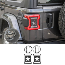 For 2018+ Jeep Wrangler JL JLU Headlight & Rear Taillights Lamp Guard Cover Trim Black 4pcs RT-TCZ