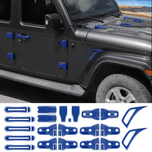 RT-TCZ 22PCS Exterior Trim Kit Cover Decoration Trim for Jeep Wrangler JLU 2018+ 4Doors Blue