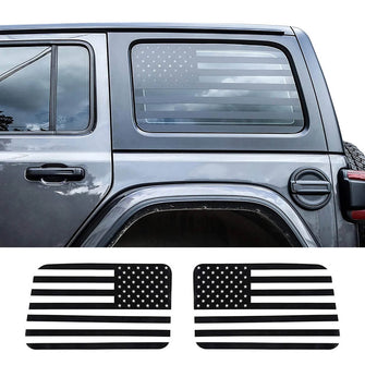 RT-TCZ Rear Window Decal Sticker American Flag for Jeep Wrangler 2018+ JLU 4Doors
