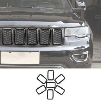For Jeep Grand Cherokee 2017-2020 Front Grill Inserts Trim Grille Ring Cover Kit RT-TCZ