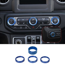 For 2018+ Jeep Wrangler JL JLU & 2020+ Gladiator JT Air Conditioner & Headlight Switch Knob Trim Aluminum Alloy RT-TCZ