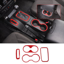 For 2011-2017 Jeep Wrangler JK JKU Front Rear Water Cup Holder & Gear Shift Box & Transfer Case Trim RT-TCZ
