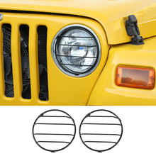 RT-TCZ Black Headlight Cover Front Lights Protector Guard For Jeep Wrangler TJ 1997-06