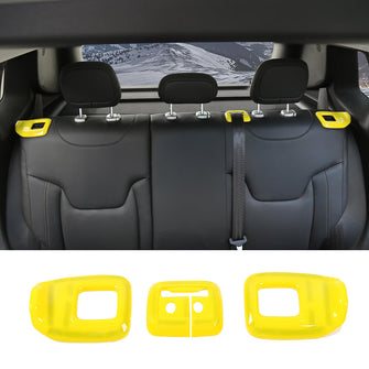 RT-TCZ Car Rear Seat Adjustment Decor Cover Decal Trim For 2016+ Jeep Renegade
