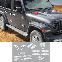 For 2018+ Jeep Wrangler JLU 4Doors 22PCS Exterior Trim Kit Cover Decoration Trim RT-TCZ