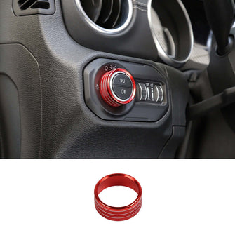 For 2018+ Jeep Wrangler JL JLU Headlight Switch Knob Ring Trim Red RT-TCZ