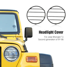 For 1997-06 Jeep Wrangler TJ Headlight Front Lights Protector Guard Black RT-TCZ