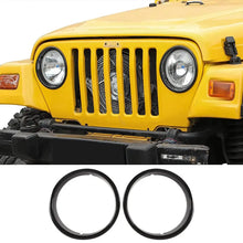 For 1997-2006 Jeep Wrangler TJ Front Headlight Bezels Trim, Black RT-TCZ