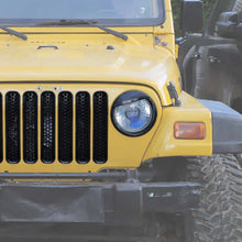 For 1997-2006 Jeep Wrangler TJ Grill Inserts Mesh Headlight Bezels Angry Eyes Trim RT-TCZ