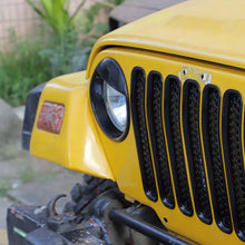 For 1997-2006 Jeep Wrangler TJ Grill Inserts Mesh Headlight Bezels Angry Eyes Trim RT-TCZ