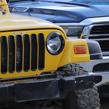 For 1997-2006 Jeep Wrangler TJ Grill Inserts Mesh Headlight Bezels Angry Eyes Trim RT-TCZ