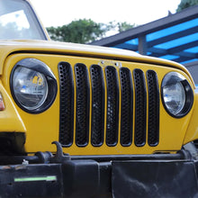 For 1997-2006 Jeep Wrangler TJ Grill Inserts Mesh Headlight Bezels Angry Eyes Trim RT-TCZ