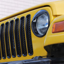 For 1997-2006 Jeep Wrangler TJ Grill Inserts Mesh Headlight Bezels Angry Eyes Trim RT-TCZ