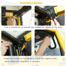 For 1997-2007 Jeep Wrangler TJ Top Grab Handles Front Grab Bars Hard Solid Steel Black 2pcs RT-TCZ