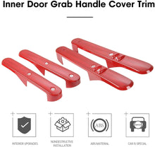 For 2007-2010 Jeep Wrangler JKU 4-Door Car Inner Door Grab Handle Decor Frame Cover Trim (Red) RT-TCZ
