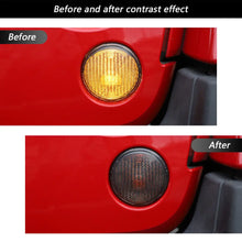For 2007-2018 Jeep Wrangler JK Front Turn Signal Light Cover Trim Decor Smoked Black RT-TCZ