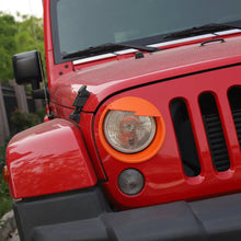 For 2007-2018 Jeep Wrangler JK JKU Front Headlight Angry Eyes Trim Bezels Rings RT-TCZ