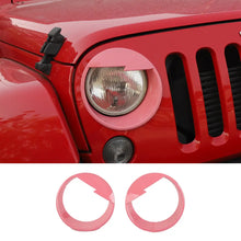 For 2007-2018 Jeep Wrangler JK JKU Front Headlight Angry Eyes Trim Bezels Rings RT-TCZ