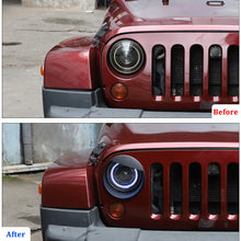 For 2007-2018 Jeep Wrangler JK JKU Front Headlight Bezel Light Angry Eyes Trim 2PCS RT-TCZ
