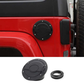 For 2007-2018 Jeep Wrangler JK JKU Fuel Filler Door Gas Lid Tank Cap Cover Trim RT-TCZ