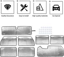 For 2007-2018 Jeep Wrangler JK JKU, 8PCs Heat Insulation Windshield Full Window Sunshade Sunscreen Visor RT-TCZ