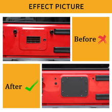 For 2007-2018 Jeep Wrangler JK Tailgate Spare Tire Carrier Delete Filler Plate Vent Cover Plate Trim & Rubber Plug RT-TCZ