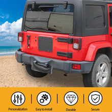 For 2007-2018 Jeep Wrangler JK Tailgate Spare Tire Carrier Delete Filler Plate Vent Cover Plate Trim & Rubber Plug RT-TCZ