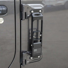 For 2007+ Jeep Wrangler JK JKU JL JLU JT Exterior Door Hinge Step Folding Foot Peg Steps Black(American Flag) RT-TCZ
