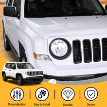 For 2011-2016 Jeep Patriot Front Grill Mesh Grille Inserts Cover Frame Trims Kit  ABS 7pcs RT-TCZ