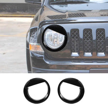 For 2011-2016 Jeep Patriot Headlight Trim Angry Eyes Style Front Lamp Bezels RT-TCZ