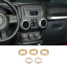 For 2011-2018 Jeep Wrangler JK 5X Air Conditioner AC Switch CD Button Knob Ring Trim RT-TCZ