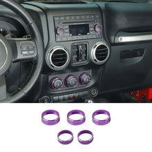 For 2011-2018 Jeep Wrangler JK 5X Air Conditioner AC Switch CD Button Knob Ring Trim RT-TCZ