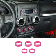 For 2011-2018 Jeep Wrangler JK 5X Air Conditioner AC Switch CD Button Knob Ring Trim RT-TCZ