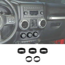 For 2011-2018 Jeep Wrangler JK 5X Air Conditioner AC Switch CD Button Knob Ring Trim RT-TCZ