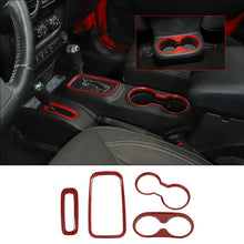 For 2011–2018 Jeep Wrangler JK & JKU – Front & Rear Water Cup Holder & Gear Shift Transfer Bezel Trim RT-TCZ