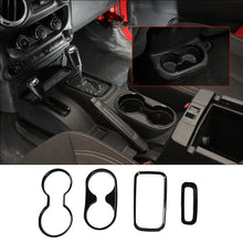 For 2011–2018 Jeep Wrangler JK & JKU – Front & Rear Water Cup Holder & Gear Shift Transfer Bezel Trim RT-TCZ
