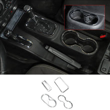 For 2011–2018 Jeep Wrangler JK & JKU – Front & Rear Water Cup Holder & Gear Shift Transfer Bezel Trim RT-TCZ