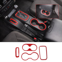 For 2011–2018 Jeep Wrangler JK & JKU – Front & Rear Water Cup Holder & Gear Shift Transfer Bezel Trim RT-TCZ