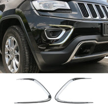 For 2014-2016 Jeep Grand Cherokee WK2 Exterior Front Fog Light Strip Bezels Trim RT-TCZ