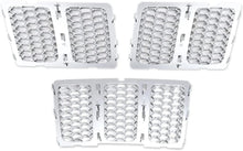 For 2014-2016 Jeep Grand Cherokee WK2 Grille Inserts Mesh Honeycomb Chrome Clip-on Cover Trim Kit RT-TCZ