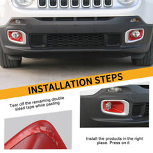 For 2015-2018 Jeep Renegade Front Fog Light Lamp Bezels Trim Frame RT-TCZ