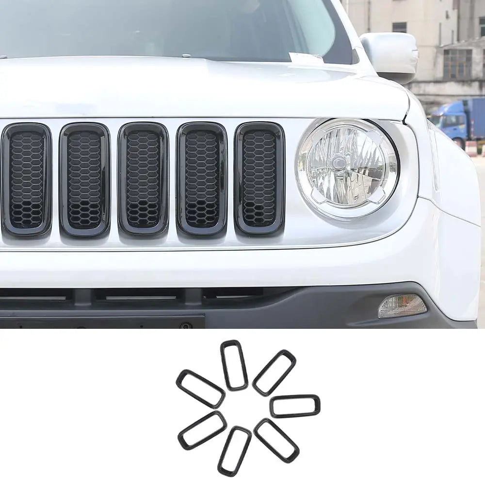 RT-TCZ Front Grille Insert Grill Bezel Cover Trim Kit for Jeep