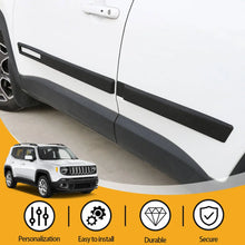 For 2015+ Jeep Renegade 4pcs Body Door Side Molding Cover Trim Black ABS RT-TCZ