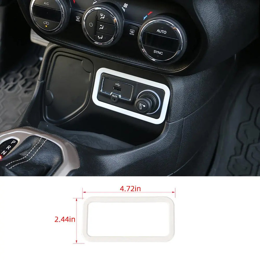 RT-TCZ Interior Cigarette Lighter Switch Button Cover Frame Trim For 2016+ Jeep Renegade Accessories