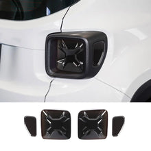 For 2015+ Jeep Renegade Smoked Rear Tail Light Guards Trim Cover Blackened RT-TCZ
